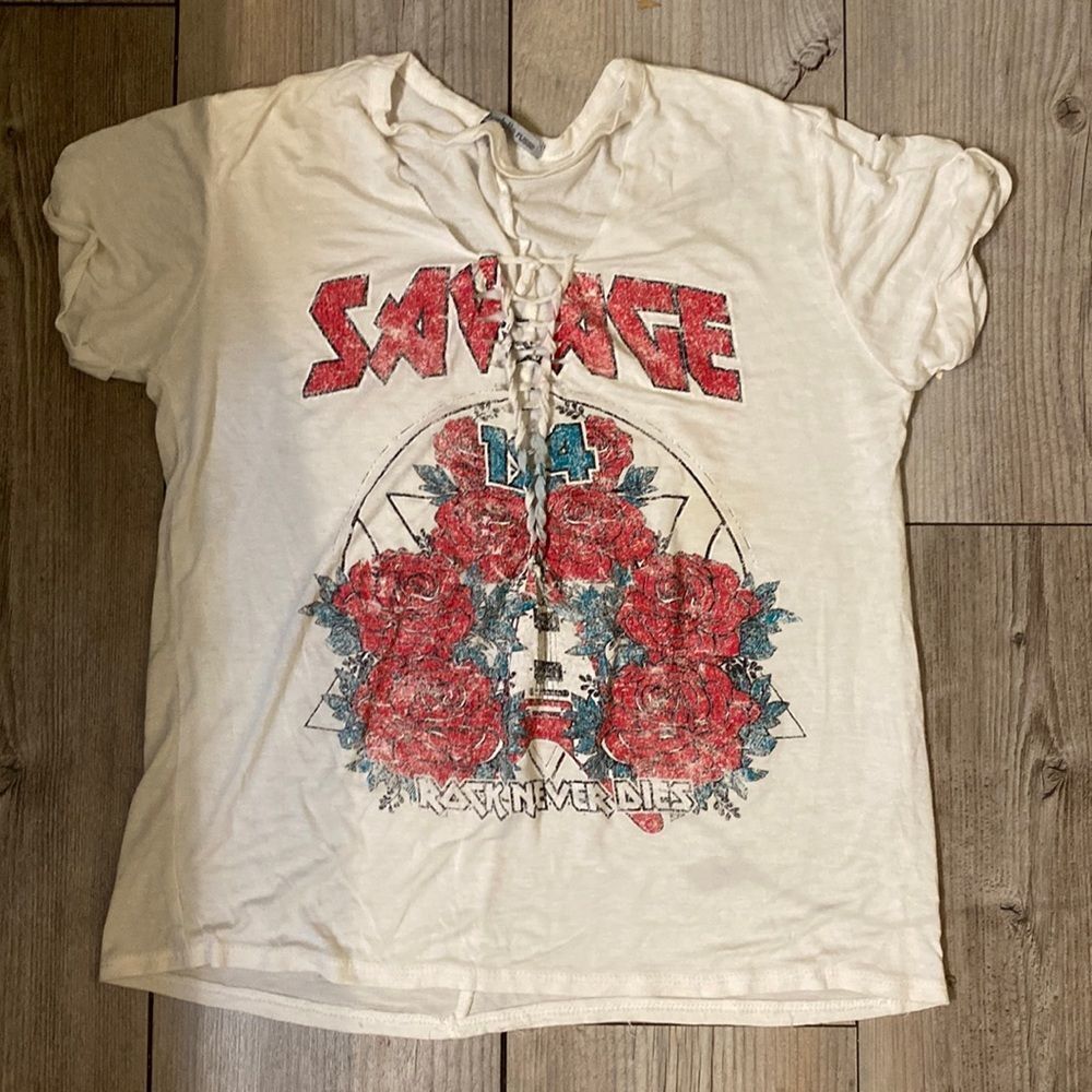 Like New Charlotte Russe Rock Tee Size Small